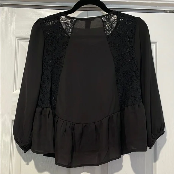 Forever 21 Womens Sheer Lace Top Small Y2K Whimsigoth Dark‎ Fairy Romantic Vamp - Picture 7 of 9